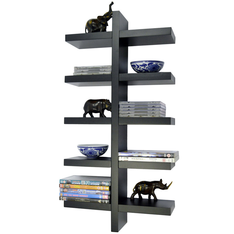 5 Piece Floating Shelf, Black