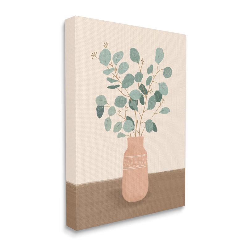 Boho, botanique, feuilles, branches, sud-ouest, géométrique, vase, ferme grise, estampe numérique, art texturé par Nancy Mckenzie
