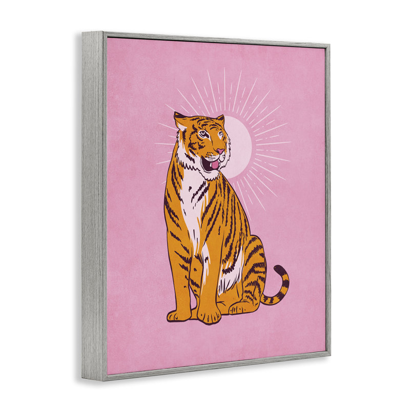 «Preppy Tiger» sur fond blanc, estampe numérique par Nataly White, H 20 po x l 16 po