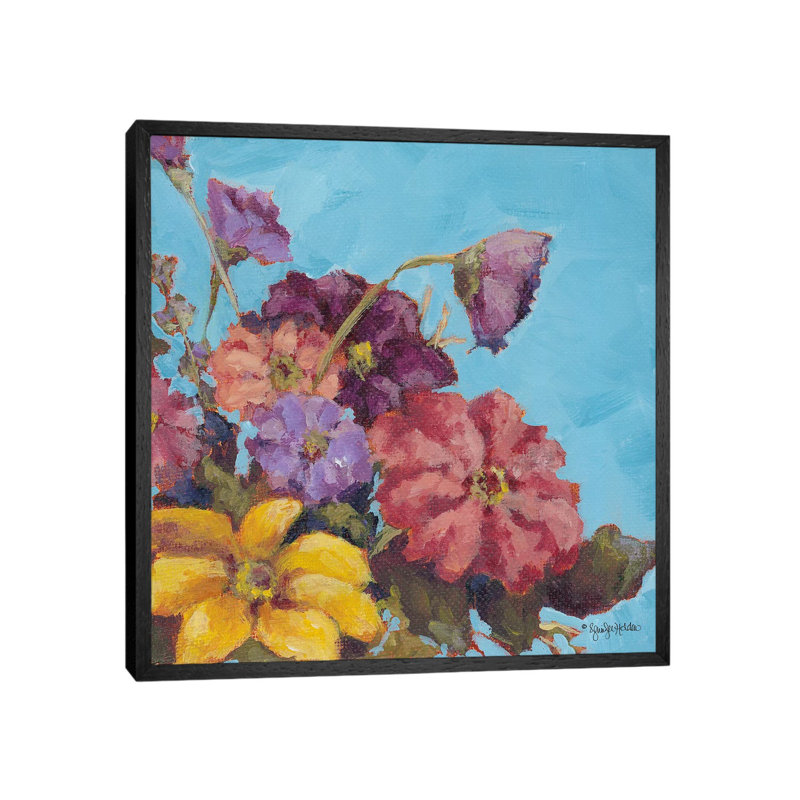 Katie's Bouquet 1 Piece Painting on Canvas, 66.04cm H x 66.04cm W x 3.81cm D, Black Framed