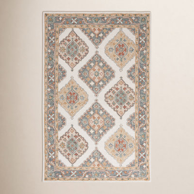 Gray Ivory Hand-Tufted Wool Rug