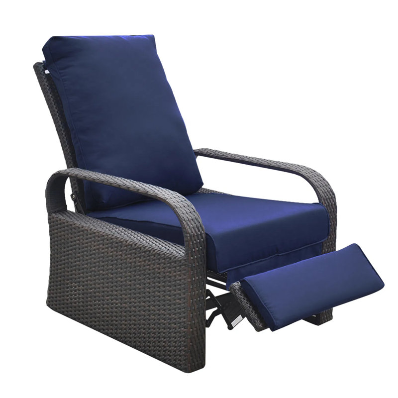 Coussin de remplacement du fauteuil inclinable - coussin de mobilier de patio, housse amovible en polyester lavable, rouge / marine / beige / orange / brun foncé
