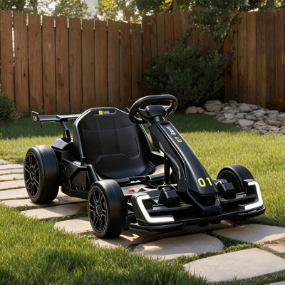 Toys Baby Products Ride-On combining Adjustable Design and Black with Sleek Black and 47.25 L x 30 W