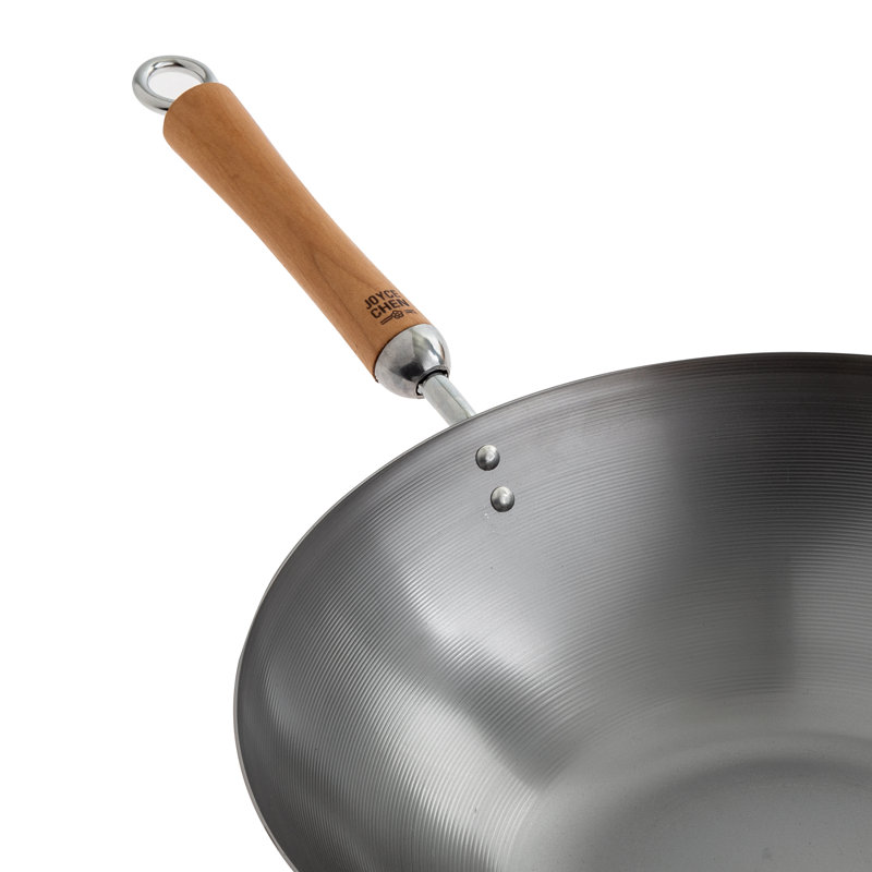 Joyce Chen 14'' Carbon Steel Wok, Silver, 5.5" H x 14" W x 23.5" L