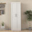 Armoire haute à 2 portes avec cloisons, blanc