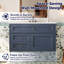 Meuble-lavabo mural 36 po - Panneau de fibres à densité moyenne + fer - 1 pièce - Fixation murale - Bleu - Portes à fermeture en douceur et tiroir basculant-133013391-133013392