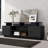 Modern 70"W TV Stand For TV Up to 80" With LED Light, Adjustable Shelves