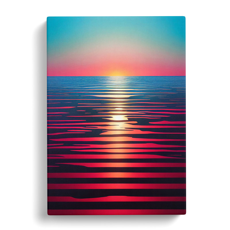 Luscious Ocean Sunset - Wrapped Canvas Print, 50cm H x 35cm W x 3cm D