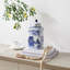 Shanquia 9.44" Handmade Blue White Chinoiserie Ceramic Ginger Jar/ Table Vase