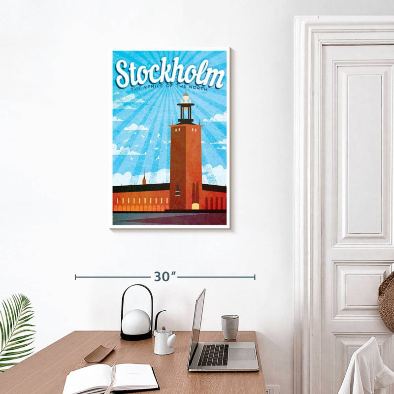 Affiche rétro de Stockholm, Stockholm, H 30 po x l 20 po