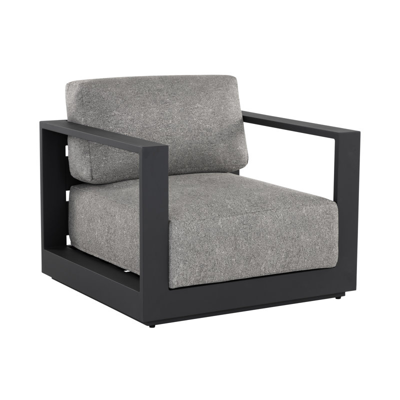 Fauteuil avec coussins Kurudere, gris, Noir