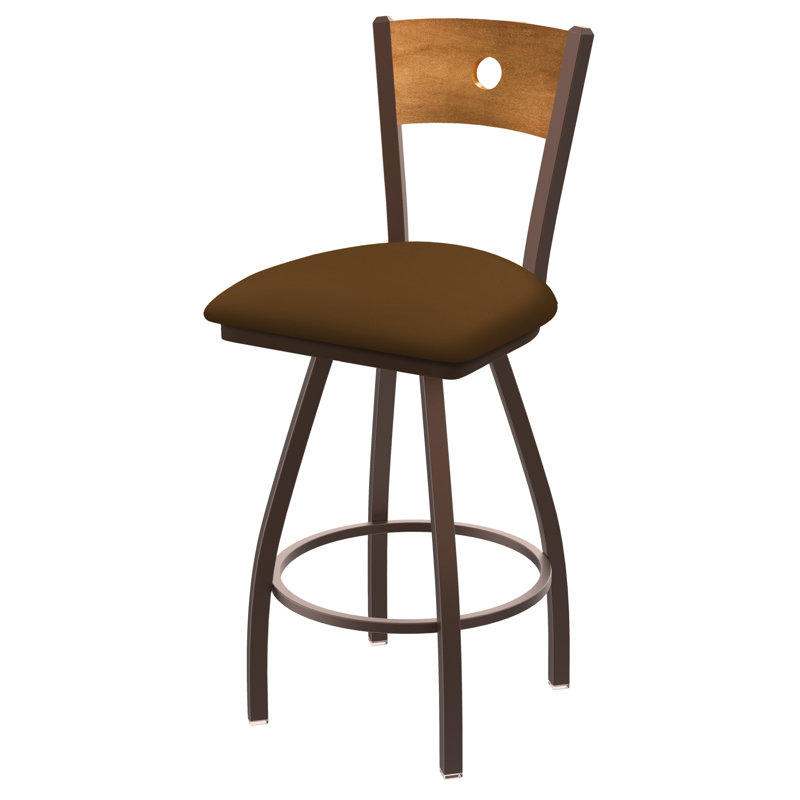 Tabouret pivotant Voltaire, 25, Bronze, Siège Canter Thatch / dossier moyen en érable
