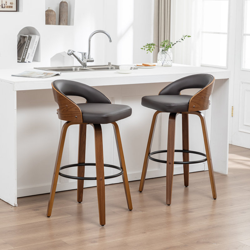 Ensemble de tabourets de bar 2 pièces Modern Modern, Brun, Tabouret de bar (siège de 30 po de hauteur)