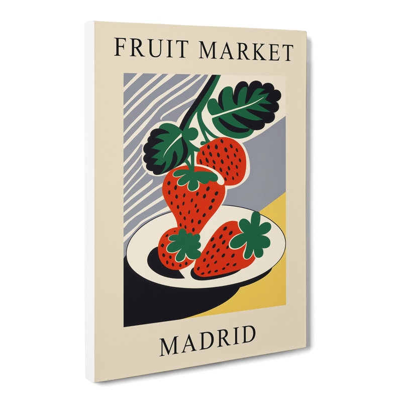 Madrid Fruit Market Exhibition Strawberry - Wrapped Canvas, 60cm H x 40cm W x 3cm D