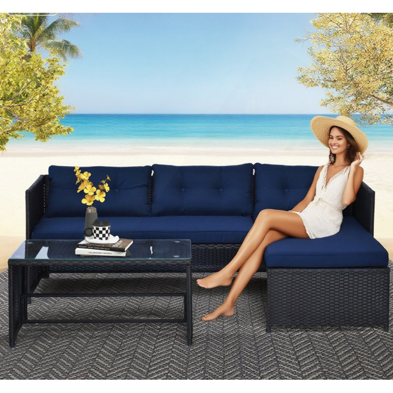Ensemble de canapé d'extérieur Loveseat, Marine