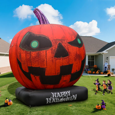 Citrouille gonflable d'Halloween 20 pi avec souffleur puissant Wellcomer, décorations pour les fêtes
