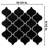 Metro Lantern Glossy Black 9-1/2" x 10-3/4" Porcelain Mosaic Floor and Wall Tile
