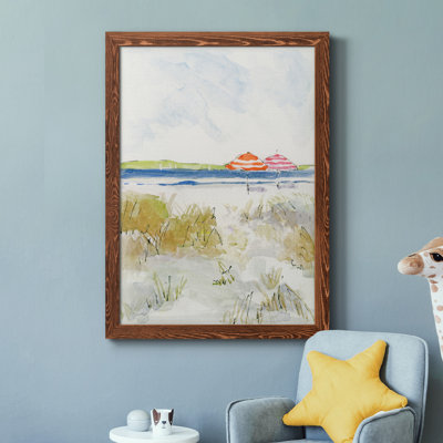 «Sketchy Beach II», peinture sur toile encadrée