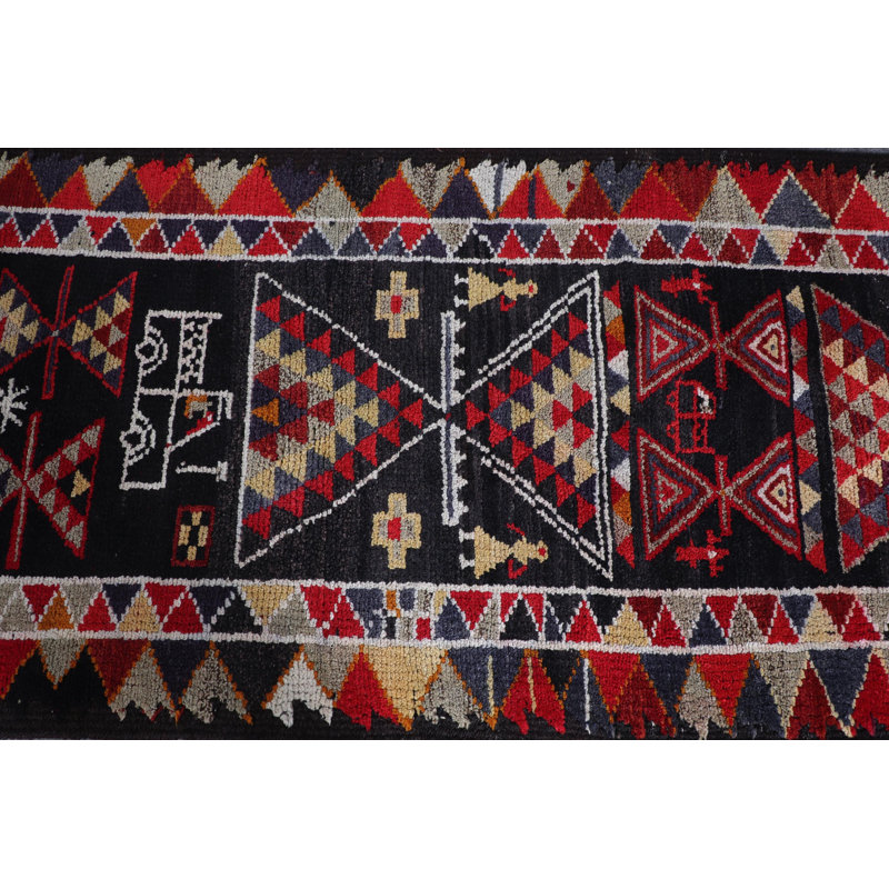 Tapis turc rétro tissé à la main Kilim avec laine tribale antique et motif géométrique coloré