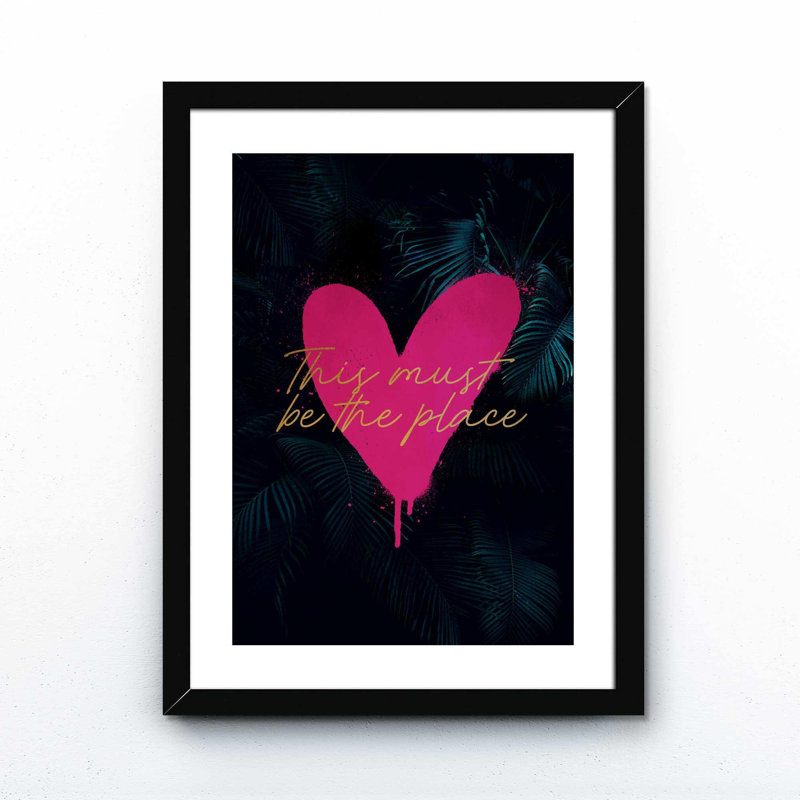 This Must Be The Place - Print on Canvas, 91cm H x 61cm W x 5cm D, Matte Black/White Framed