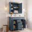 Meuble-lavabo de 36 po avec lavabo supérieur, armoire-miroir, armoire de rangement moderne avec 2 portes à fermeture douce, meuble-lavabo simple