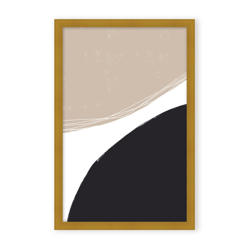 Abstract Joyful Harmony by  - Picture Frame Painting on Paper, Framed Canvas, 24" H x 16" W x 2.375" D, Gold