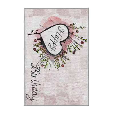 Tapis rose Happy Birthday