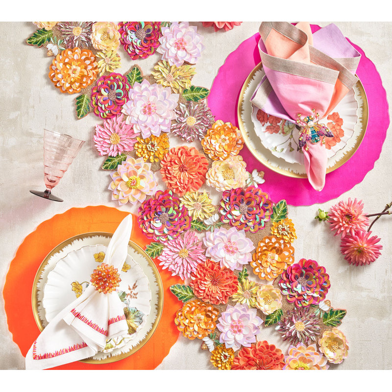 Dahlia Floral Table Runnner, Multicolor