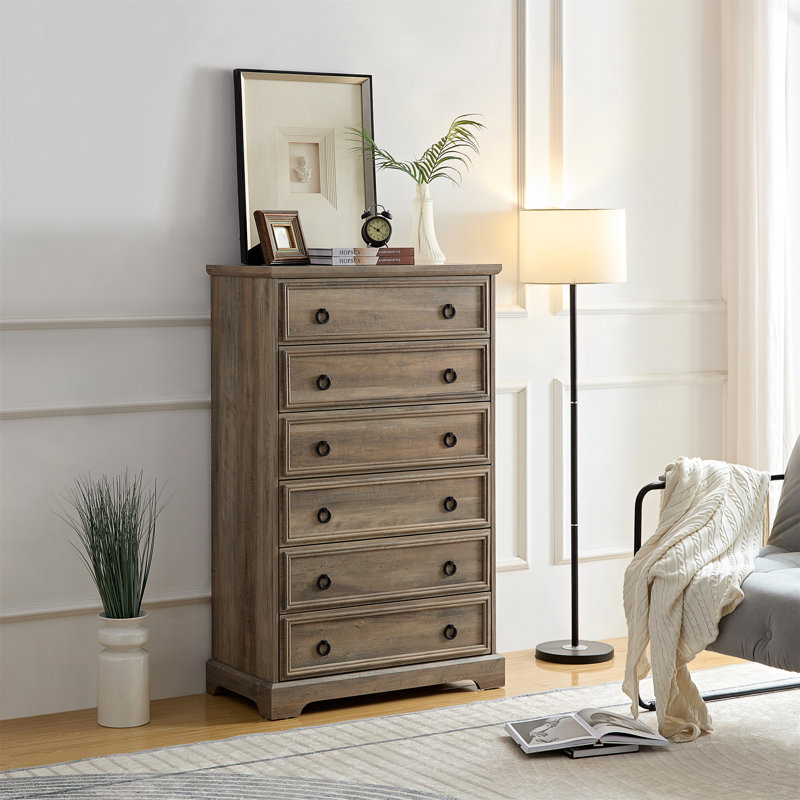 Commode 6 tiroirs Modern, Gris délavé