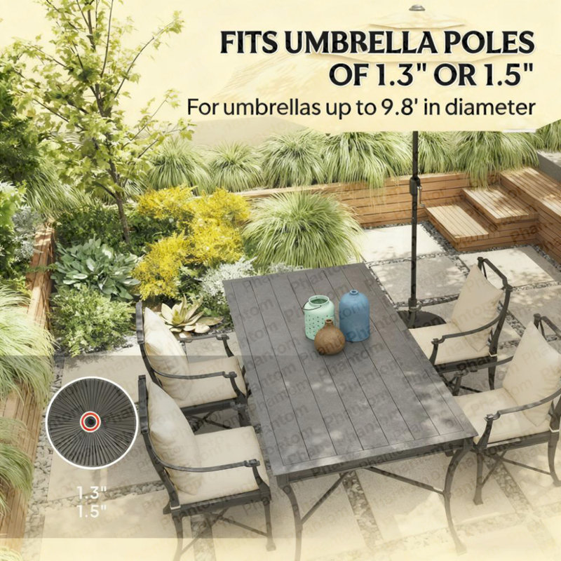 Base de parasol, support de base de parasol de patio rond, base de support de parasol d'extérieur robuste
