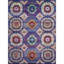 Hand Knotted Geometric Area Rug in Red/Purple/Pink/Navy-2121908145