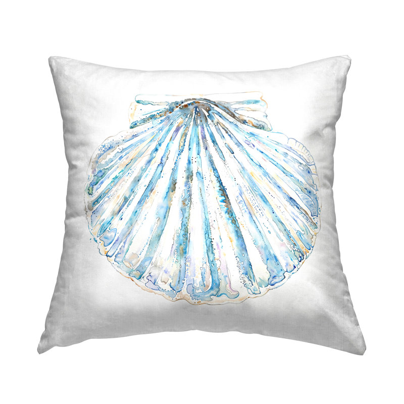 Coussin décoratif à motif de coquillages et de palourdes, par Christine Zalewski