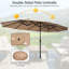 Parasol de marché rectangulaire 15 pi x 9 pi avec manivelle et base Gerardi-1466642119
