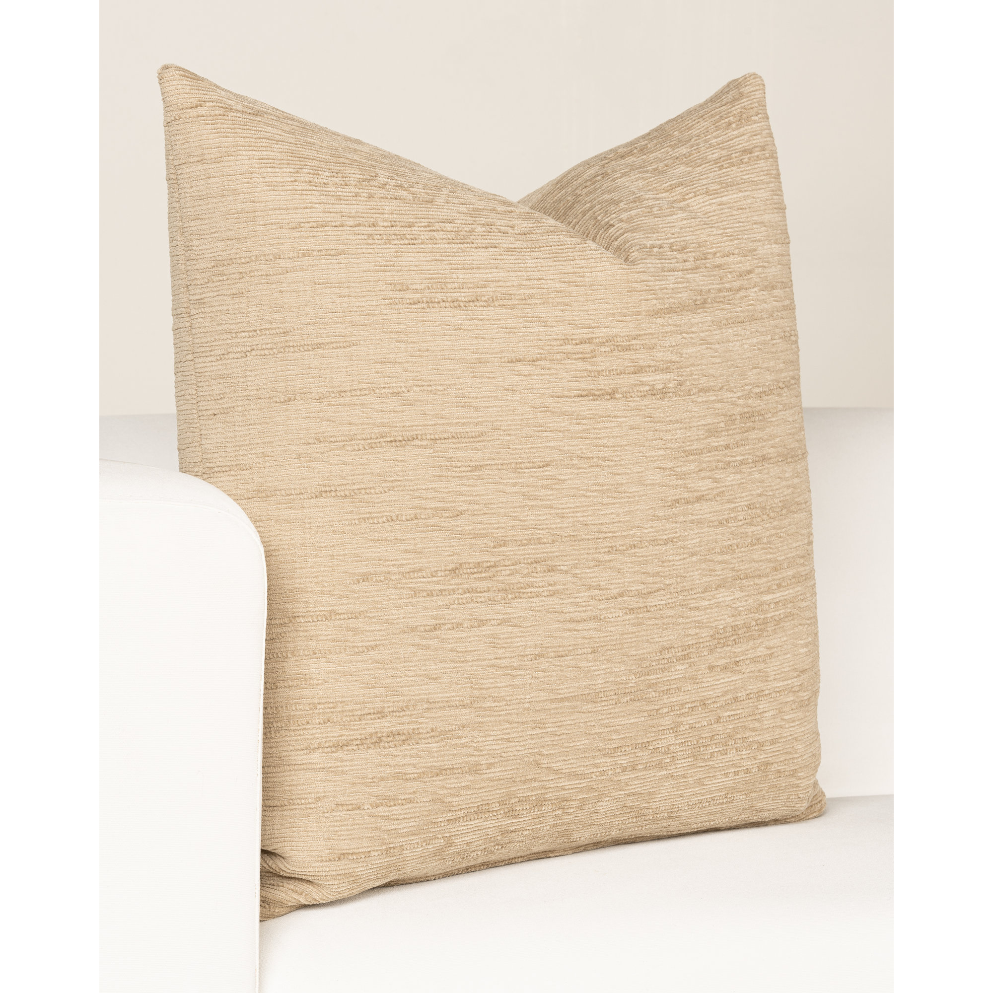 Floating Cubes Accent Pillow, Beige, Feather