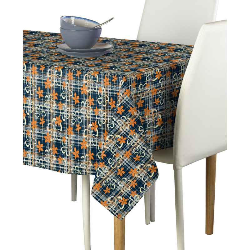 Mcatee Floral Plaid Tablecloth, 84" L x 60" W