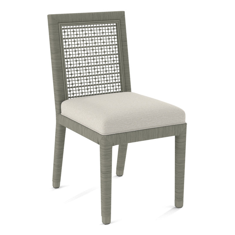 Chaise d'appoint Glinda, Pierre grise, Tissu performance blanc 0851-94