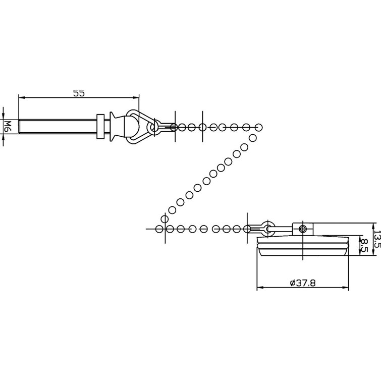 Wastes & Extras Basin Plug and Chain in Chrome
