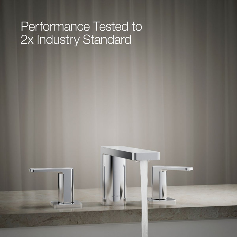 Parallel Two-Handle Deck-Mount Bath Faucet, Polished Bronze