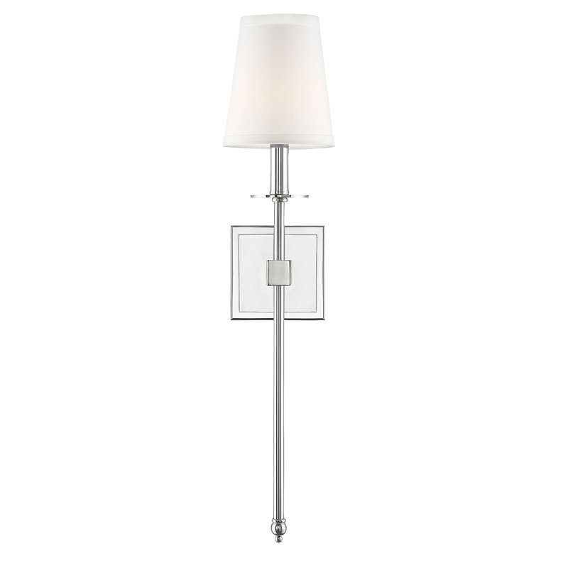 Barrett 1-Light Dimmable Wallchiere, 24" H x 5" W x 5" D, Polished Nickel