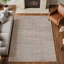 Tapis rayé beige texturé à rayures-710642