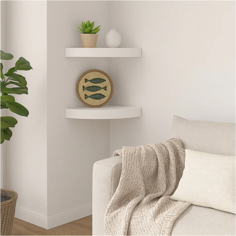Ensemble de 2 tablettes murales Phoebs, Blanc