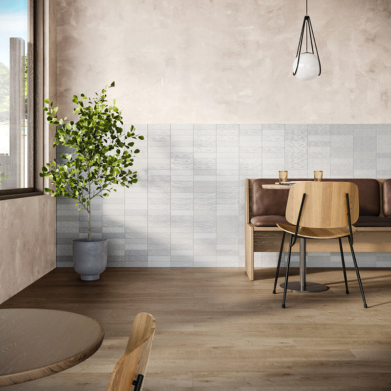 Montauk 2x8 Mixed Finish Ceramic Tile, Sky Blue