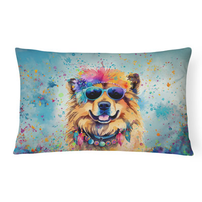 Chow Chow Hippie Dawg Fabric Decorative Pillow