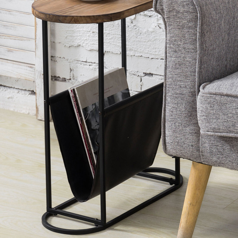 Freestanding Magazine Rack with Top Shelf