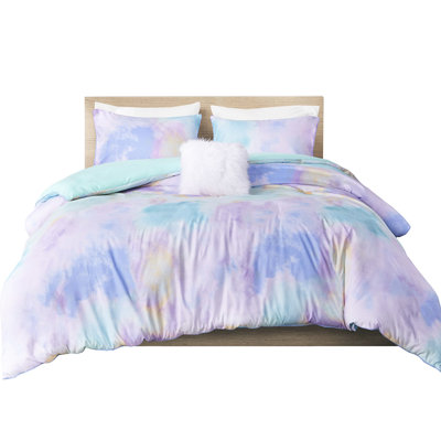 Tie Dye Bedroom For With Fur Pillowcase Watercolor Duvet Cover Twin Bed Pillow