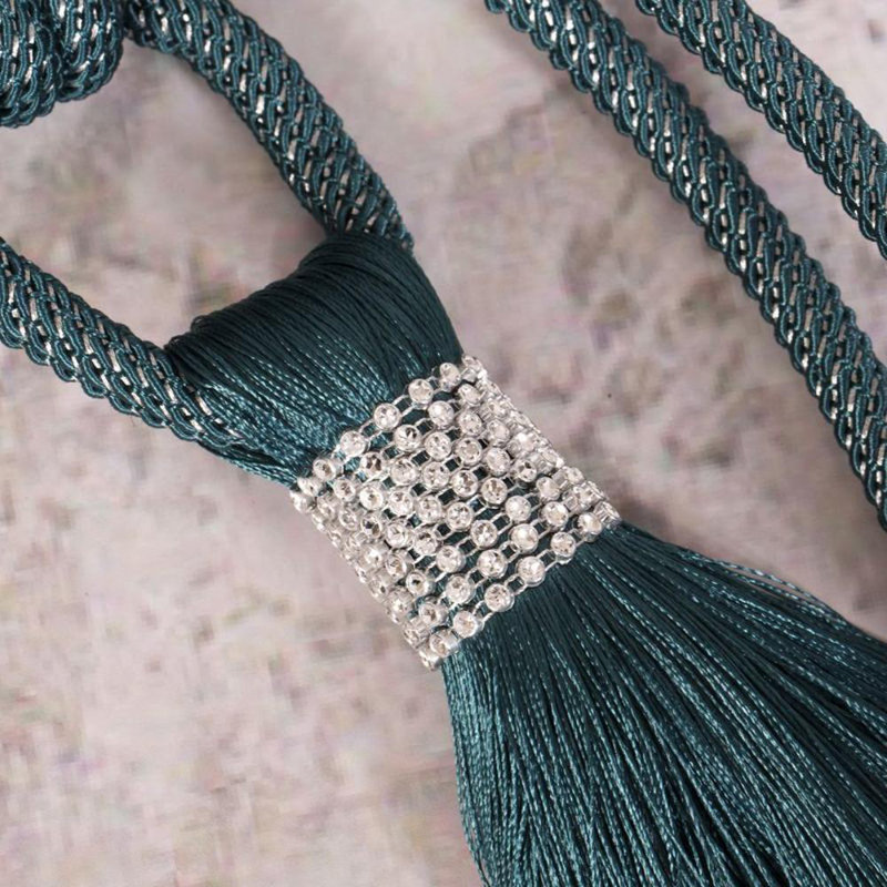 Brazil Fabric 10cm Curtain Tieback, Blue/Green