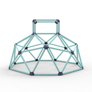 Dôme d'escalade géométrique en métal pour enfants, structure de jeu extérieure en acier galvanisé résistant aux intempéries, gymnase de jungle facile à assembler pour les enfants de 3 à 10 ans (L 70 po x l 70 po x H 47 po)