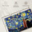 «Dogs Journey Starry Night», reproduction sur toile-92761401
