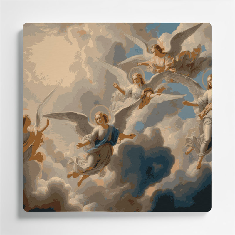 «Christmas Angels», art mural en métal brun, H 12 po x l 12 po