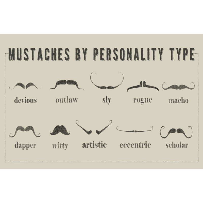 Mustaches Personalities - Wrapped Canvas Rectangle Print, 30cm H x 46cm W